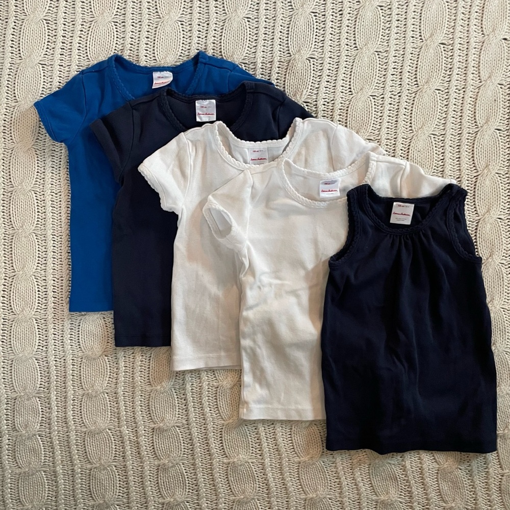 Hanna Andersson Blue and White Kids' Tee Set